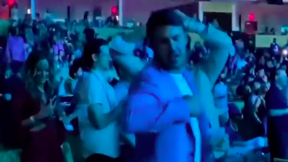 Golf fans react as Brooks Koepka is FILMED DANCING at public event!